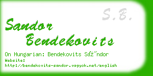 sandor bendekovits business card